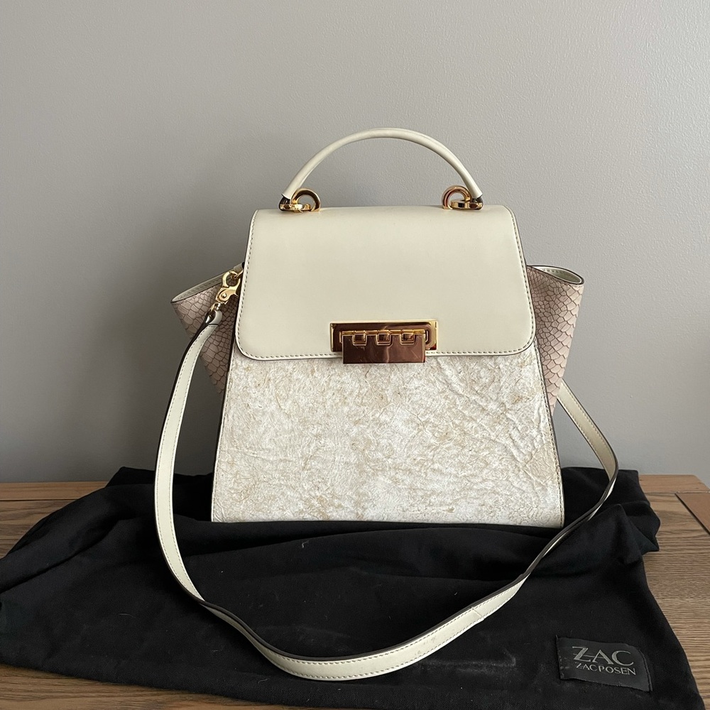 Zac Posen Eartha Iconic Top Handle Ivory Bag